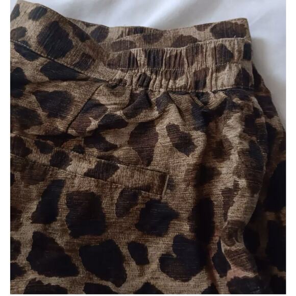 Easy Spirit Silk Linen Blend Cropped Pants Animal Print Brown Size 14 SKU 28 - Picture 11 of 11